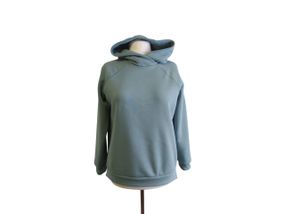 Худи женский сероголубой теплый зимний толстовка с капюшоном футер трехнитка с начесом 58