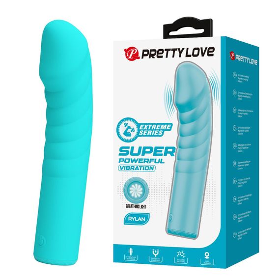 Вібратор для точки G PRETTY LOVE Rylan бірюзовий, 16 х 3.4 см Sex Aura | Зображення 1