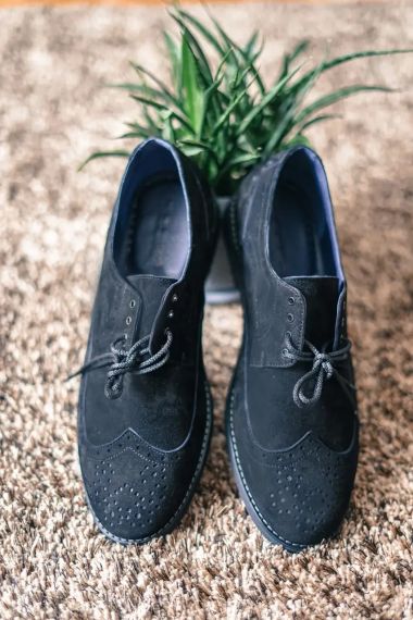 Броги замшевые, черные 41 размер | Зображення 2