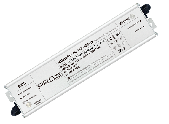 Блок питания PROLUM™ 12V, 100W, 8.33А, Series "WPS"