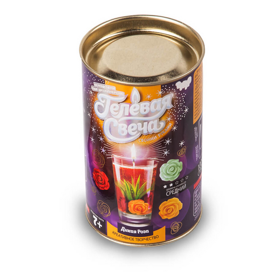 Гелевая свеча своими руками GS-01 в тубусе Дикая роза