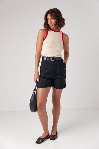 Женская майка с контрастной окантовкой - бежевый цвет, M (есть размеры) | Зображення 2