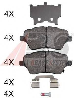 Колодка гальм. диск. FORD TOURNEO 1.0-1.6 2014-, FIESTA VI 1.6 2013 - передн. (вир-во ABS) A.B.S. 37956 на FORD FIESTA VI