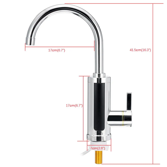 Проточний електричний водонагрівач RX-011-1 Instant Electric Heating Water Faucet кран з екраном | Зображення 4