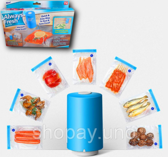 Вакуумний пакувальник для їжі Vacuum Sealer Always Fresh Побутовий міні вакууматор