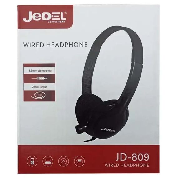 Наушники проводные JEDEL JD-809 с микрофоном | Зображення 3