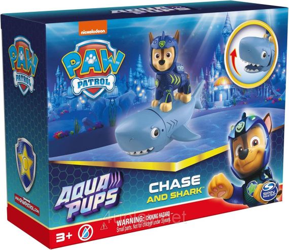 Набор фигурок Щенячий Патруль Аква щенки Гонщик и акула Оригинал Paw Patrol Aqua Pups Chase and Shark | Зображення 1