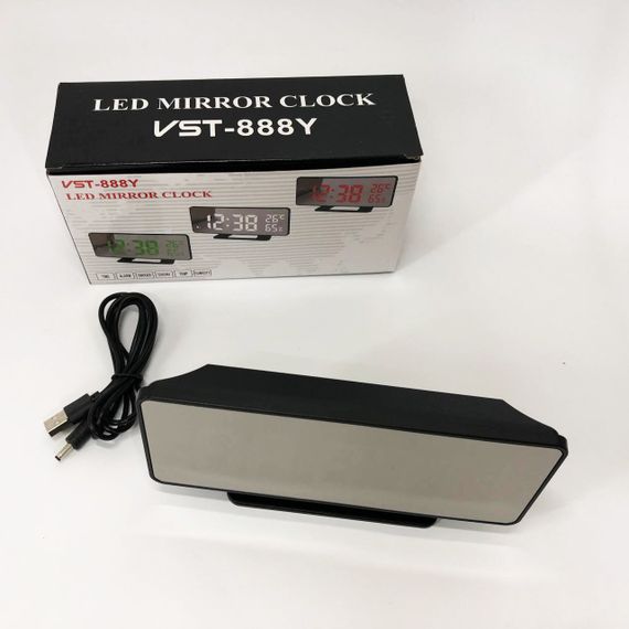 Led годинник з датчиком температури вологості VST-888Y-5, Електронний годинник з функцією підсвічування JV-45