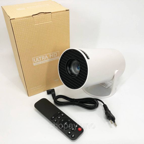 LED Проектор для дому портативний Смарт з WiFi Bluetooth Android 11 1280х720р White WQ-12 | Зображення 4