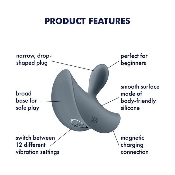Анальная вибропробка Satisfyer Booty Absolute Beginners 2, для начинающих, вводимая часть 3,5 см | Зображення 4