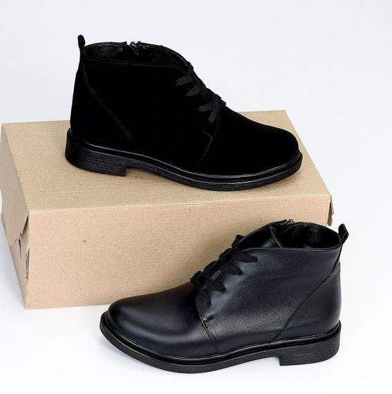 Класичні чорні черевики натуральна замша низький хід | Зображення 8