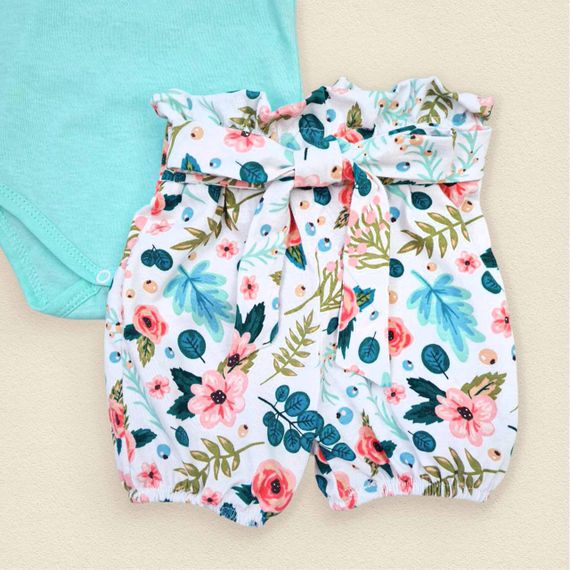 Комплект боди шорты для девочки Floral | Зображення 3