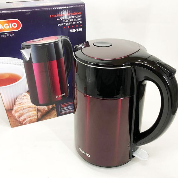 Чайник красивий електричний MAGIO, Електричний чайник з індикатором живлення, Електрочайник сталь ZB-97