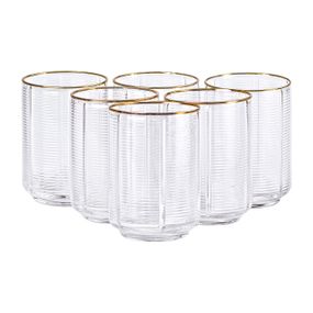 Набор из 6 стаканов, 450 мл, для лимонада, воды, сока и коктейлей HP-16-11