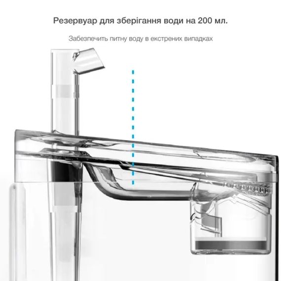 Питьевой фонтан поилка для кошек и собак NPET WF050TP 1.5L с фильтром прозрачный | Зображення 2