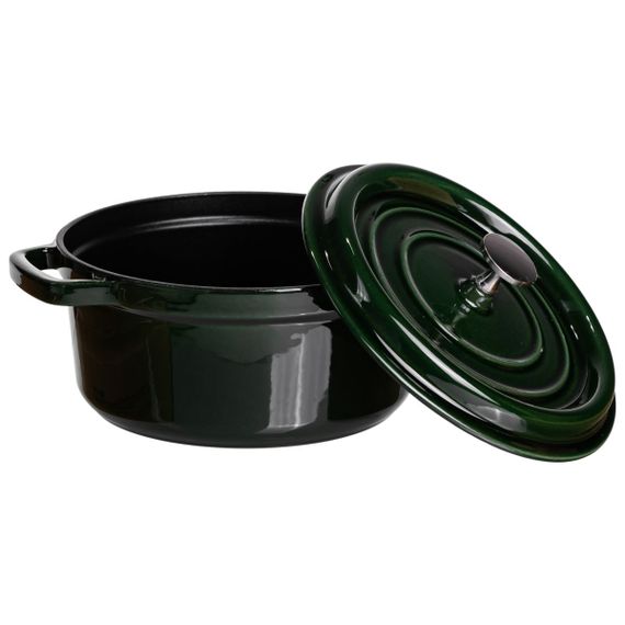 Кокотниця чавунна емальована 2,5 л, малахіт HP-FLG-9 green | Зображення 2