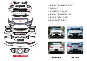 Комплект обвісів з дифузором для Coupe (AMG C63-designs 2018-2021) для Mercedes C-сlass W205 рр