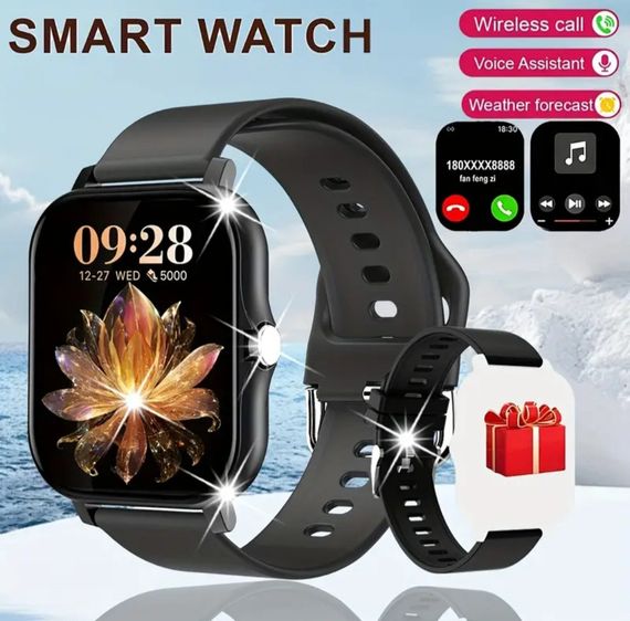 Смарт часы чорные Lige Y13 с двумя ремешками | Зображення 5