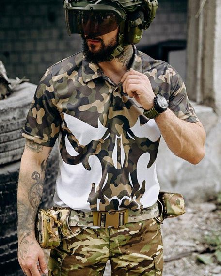 Милитари поло футболка jblivion punisher mtk ПП7496 | Зображення 5