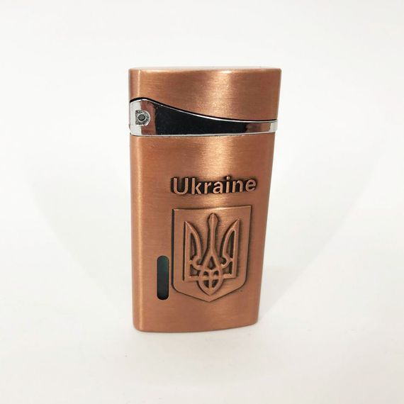 Турбо запальничка, кишенькова запальничка "Ukraine" 325. OU-941 Колір: бронзовий | Зображення 2