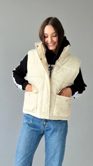 Жіноча жилетка молочна | Зображення 2