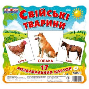 Детские развивающие карточки "Домашние животные" 13107005, 17 карточек в наборе