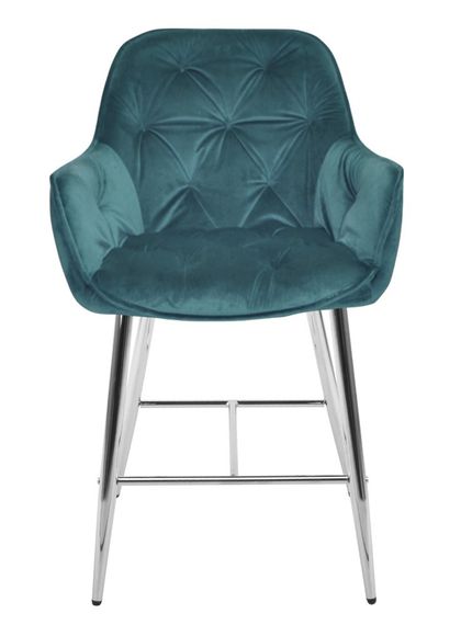 М'яке напівбарне крісло на хромованих металевих ніжках Chic BAR 65-ML (CH), оббивка Оксамит Бірюзовий PH-612 | Зображення 8