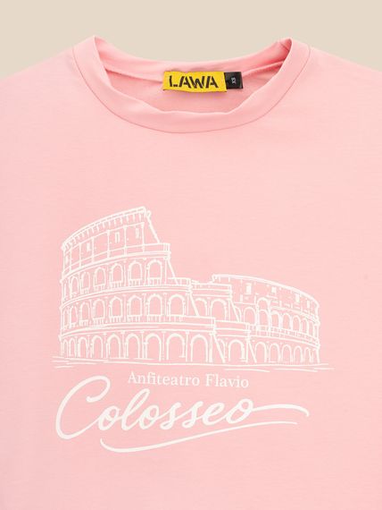 Футболка укорочена з принтом жіноча LAWA P-WB02418 XL Рожевий shop (2000999596216) | Зображення 1