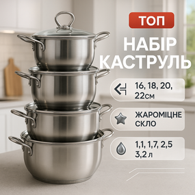 Набор кастрюль для электроплиты Unique, Кастрюля из нержавеющей стали, Кастрюли с крышками MR-49