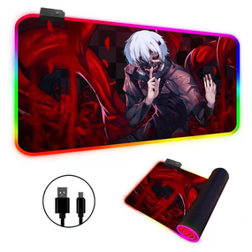 Ігрова поверхня для мишки з Аніме принтом "Токійський гуль / Tokyo ghoul" LED підсвітка 800*300*4 мм 2102