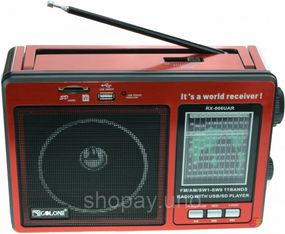 Радіоприймач GOLON RX-006 із вбудованим акумулятором USB+SD