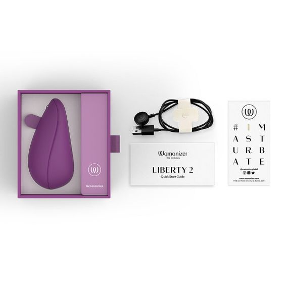 Вакуумний кліторальний стимулятор Womanizer Liberty 2 Purple, 8 режимів, магнітна кришечка | Зображення 6