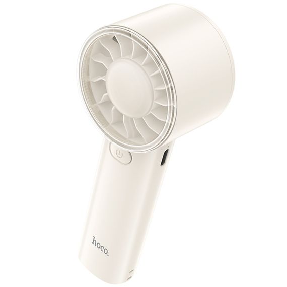 Портативний вентилятор Hoco HX600 handheld folding fan 1200 mAh White | Зображення 2