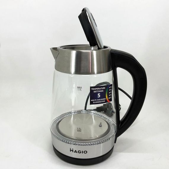 Електрочайник MAGIO MG-499, чайник прозорий з підсвічуванням, електрочайник GT-757 з підсвічуванням | Зображення 7