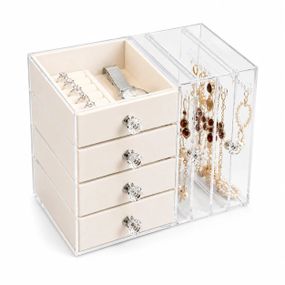 Шкатулка для хранения ювелирных украшений AND XL-1831 Makeup Box • Органайзер для колец, сережек, цепочек, косметики и аксессуаров