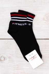 Демісезонні шкарпетки для жінок з бавовни, з написом "Fitness" Носи своє 36-40 Чорний (p-17997-212630)