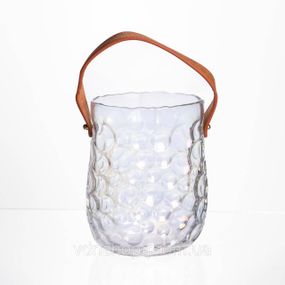 Ваза сумочка з ручкою 13×9.5×18 (см) декоративна скляна ваза для квітів 1.2 (л) Прозорий HP-19-153-6