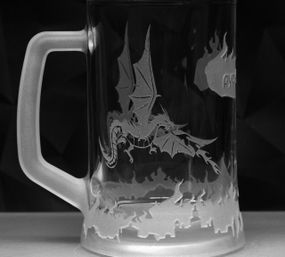 Подарунковий пивний kелих з гравіюванням 670 мл напису русні 3.14глянсовий