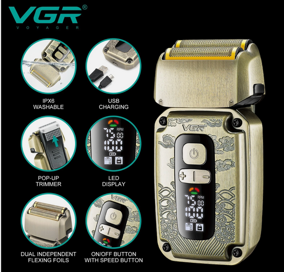 Бритва VGR V-337 для бритья и стрижки ∙ Профессиональная сеточная электробритва VGR V-337 | Зображення 5