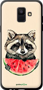 Чохол на Samsung Galaxy A6 2018 Єнотик з кавуном "4605b-1480-2448"