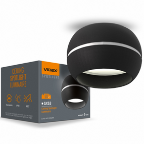 LED Світильник під лампу GX53 універсальний чорний VL-SPF16A-B Videx