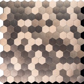 Самоклеюча алюмінієва плитка мозаїка рожеве золото 300х300х3мм SW-00001930