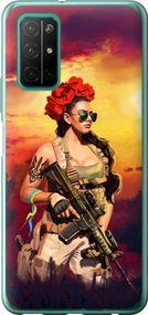 Чехол на Huawei Honor 30S Украинка с оружием "5316u-1897-17620"