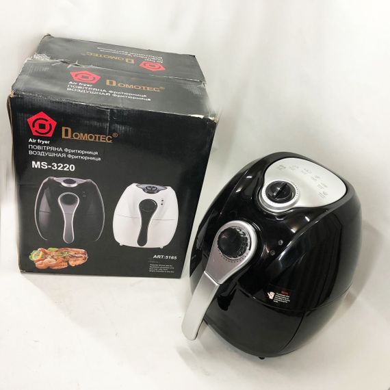 Аерофритниця Мультипіч Аерогриль Domotec MS-3220 1300 Вт 4,5 л Безмасляна з Таймером. Колір: чорний | Зображення 6