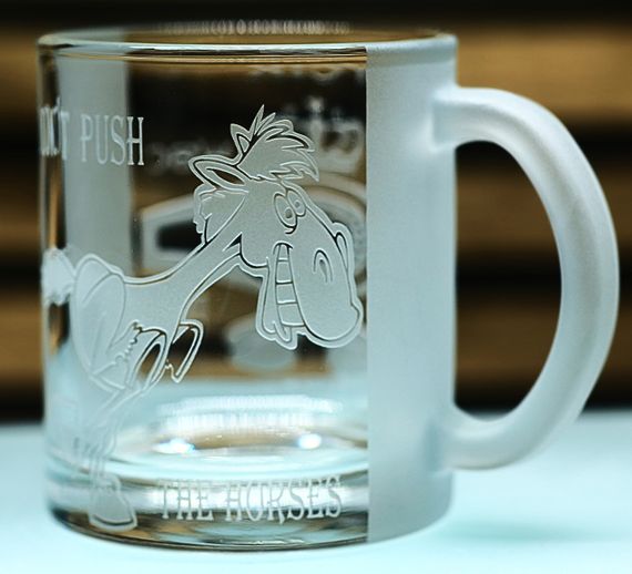 Скляна чашка 320 мл Усік Don’t push the horses подарунок для фаната боксу кухоль з гравіюванням | Зображення 4