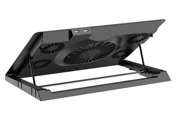 Подставка-кулер для ноутбука HOCO DH11 с RGB подсветкой, черный | Зображення 2
