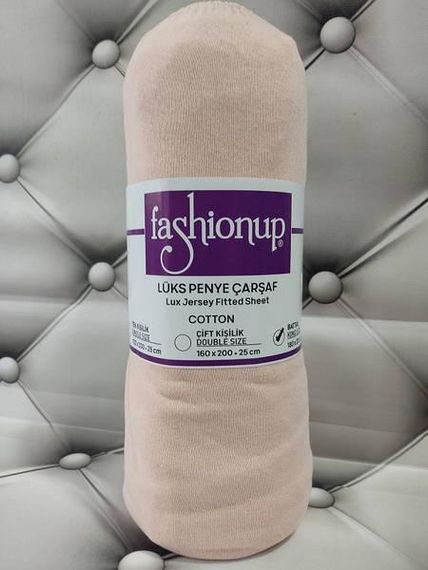Простынь на резинке Fasionup Persik 180х200см Трикотаж Хлопок