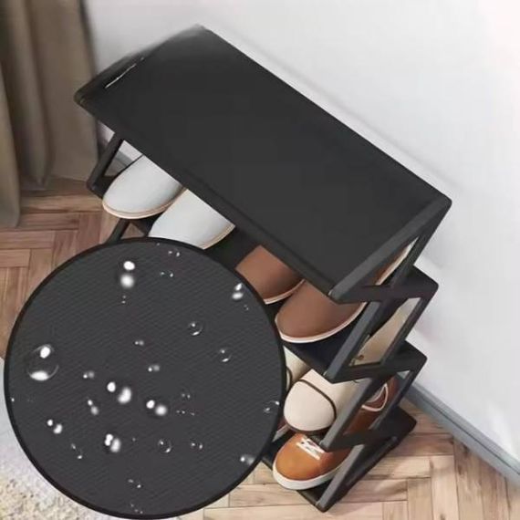 Полка обувная четырёхъярусная WH9123 42*18.5*49.5см Черная