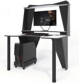 Стол геймерский ZEUS IVAR-3 альпийскийчерный