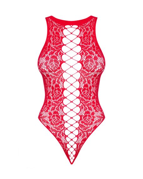 Бодистокинг-боди Obsessive B120 Красное S/M/L | Зображення 3